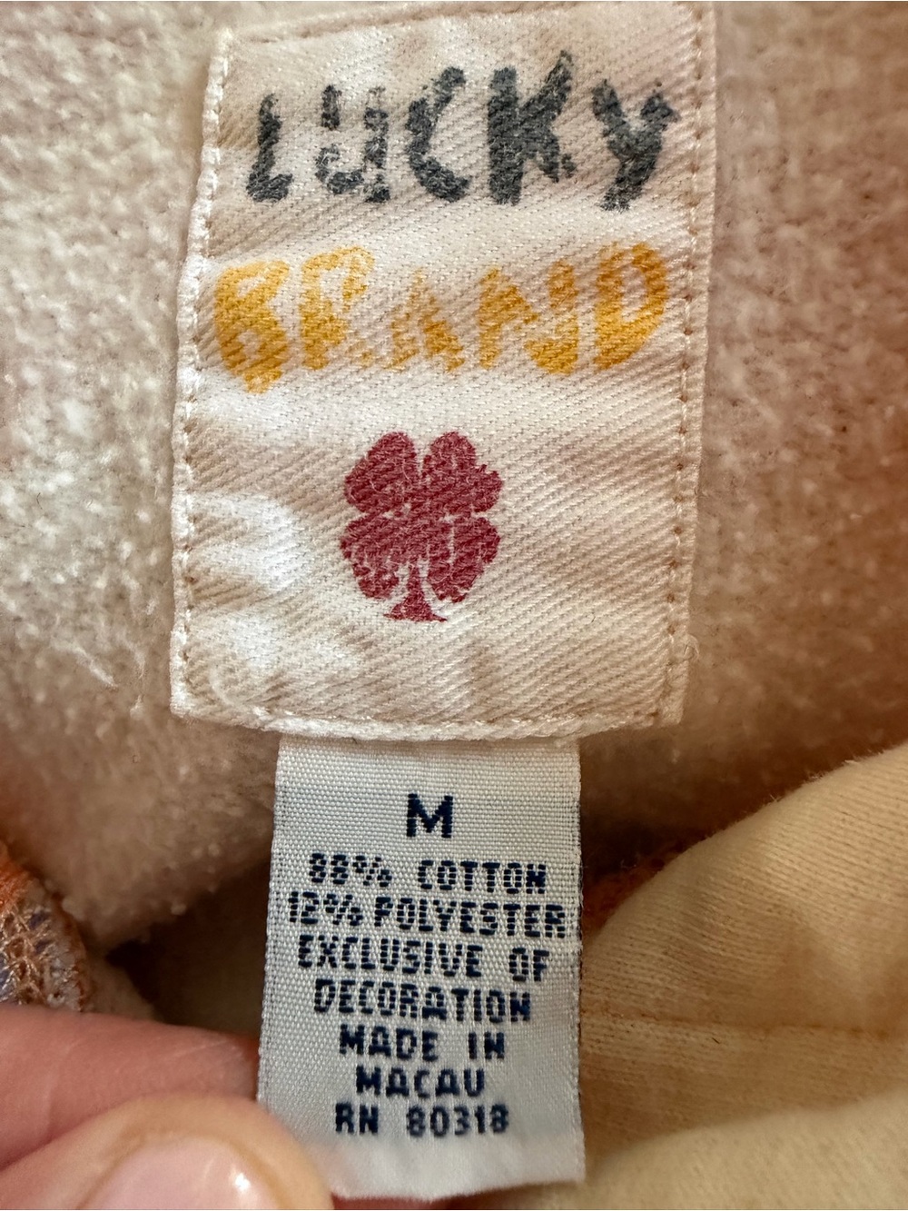 Vintage Y2K Lucky Brand The Beatles rainbow sunburst Love floral hoodie M - Picture 3 of 10